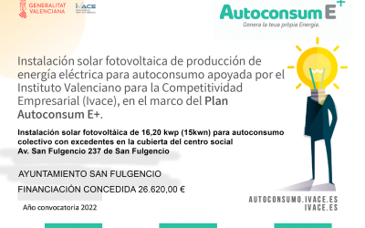 Instalación solar fotovoltáica en cubierta del Centro Social San Fulgencio