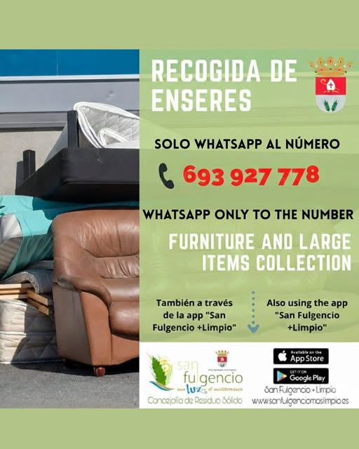 Solicita la recogida de enseres // Request the collection of household items
